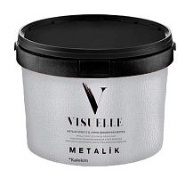 Декоративная краска с металлическим эффектом VISUELLE Metalik Серебристая 1 кг, Kalekim